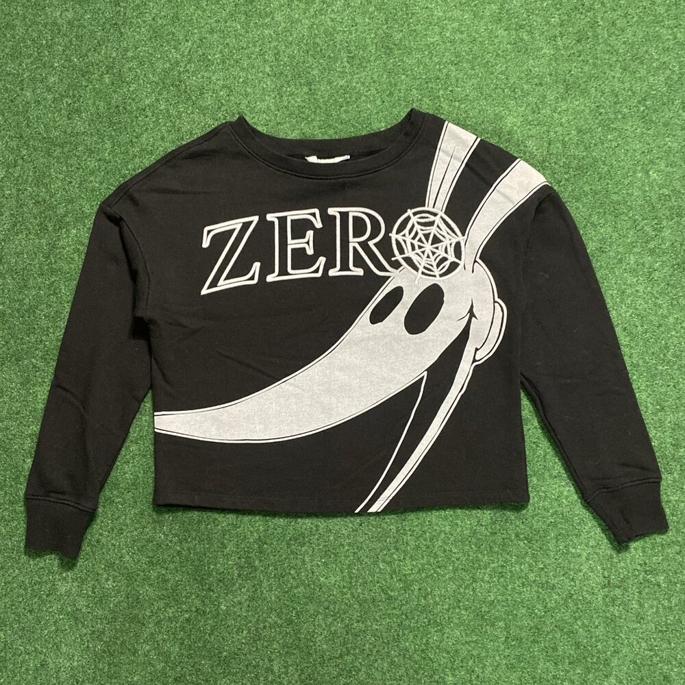 Disney Women’s The Nightmare Before Christmas Zero Crop Sweater Small Black